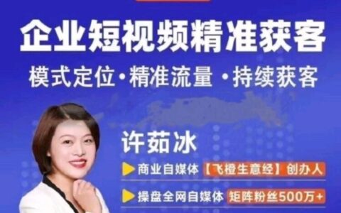 飛橙許茹冰企業(yè)短視頻從入門到爆單